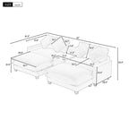 111" Sectional Sofa Chenille Upholstered Sofa