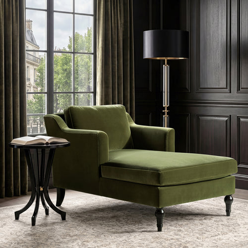 Josephine 60" Upholstered Chaise Lounge, Olive