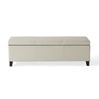Upholstered PU Leather Storage Ottoman