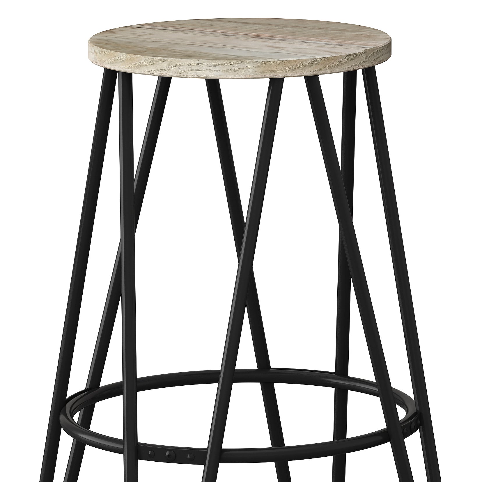 Simeon - 26" Metal Counter Height Stool with Wood Seat (Set of 2)
