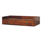 Solid Wood Belmont Wall-Mounted Console, 1 Drawer, 1 Shelf