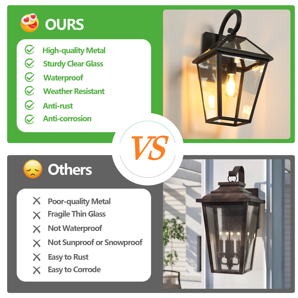 10" 2pcs Outdoor Wall Lanterns