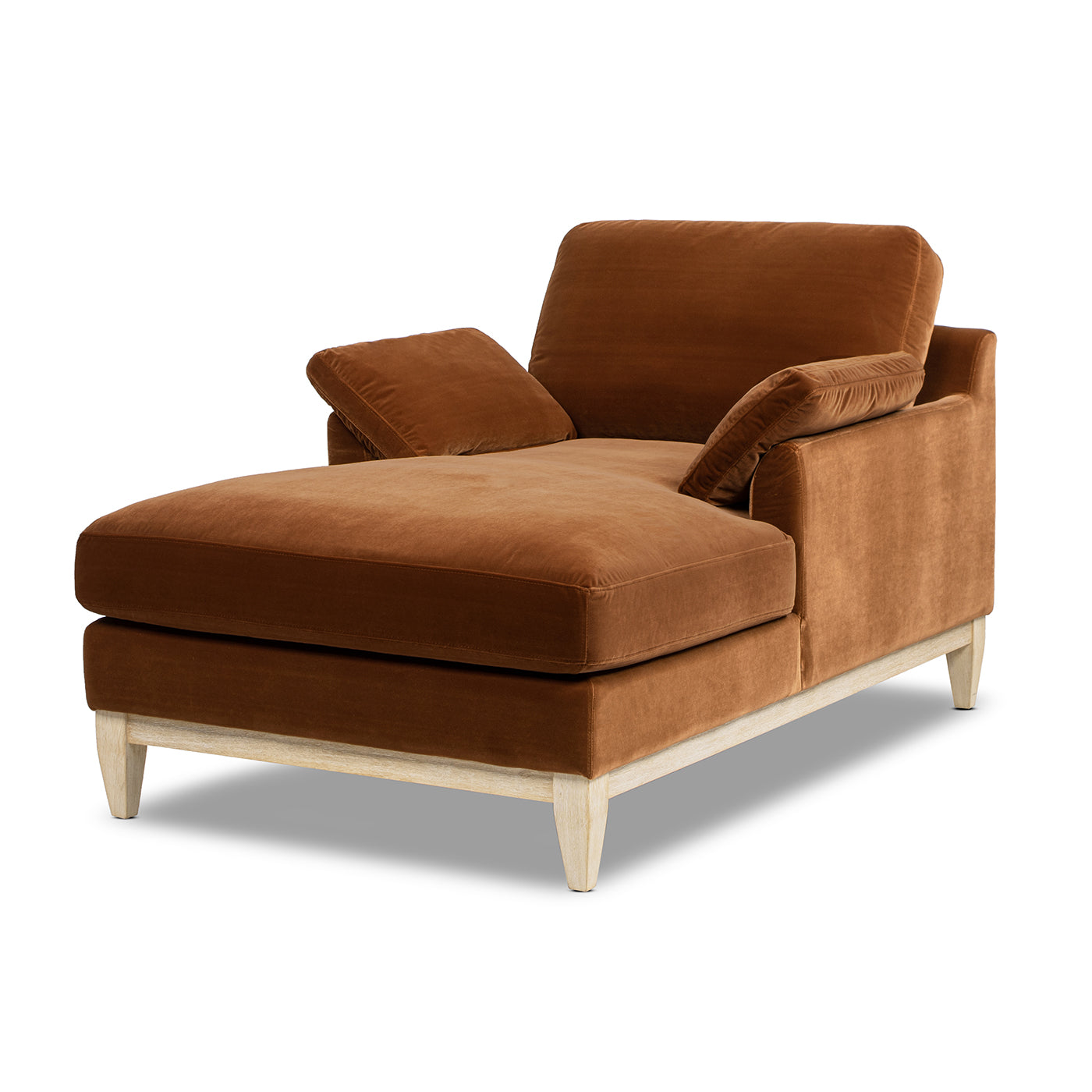 Pasadena Modern Farmhouse Chaise Lounge Chair, Burnt