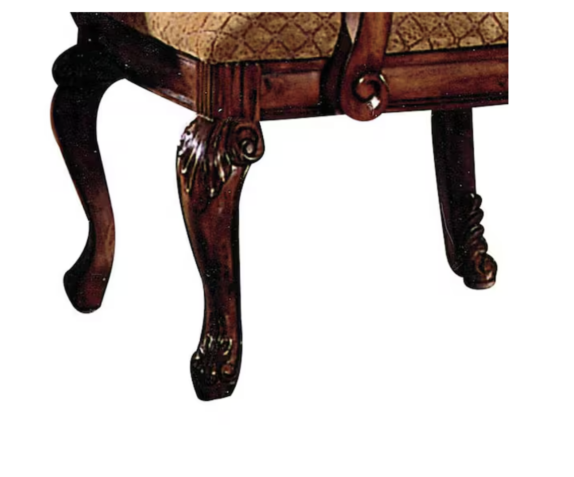 Chateau De Ville Fabric & Cherry Arm Chair (Set of 2)