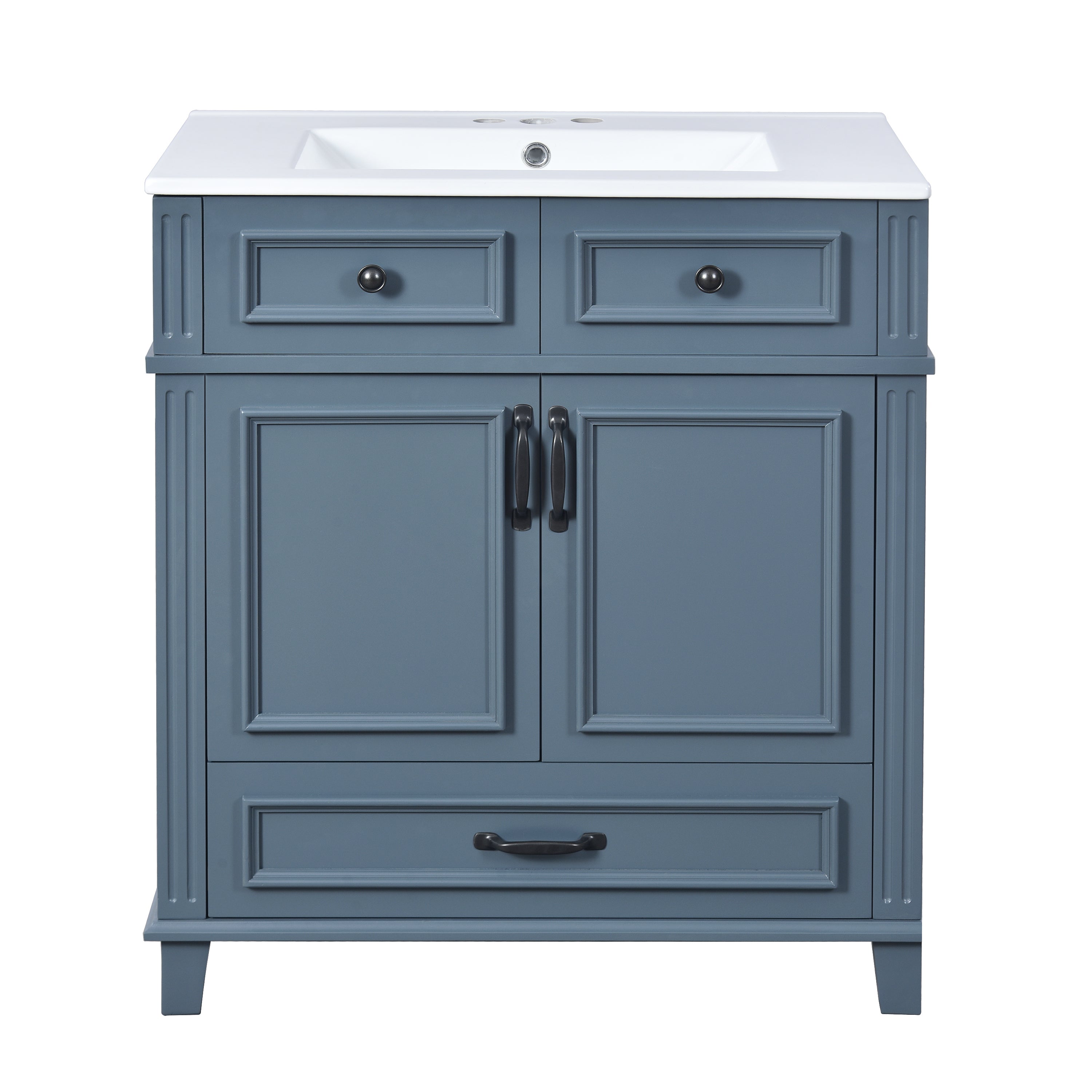 30'' Bathroom Vanity with Ceramic Sink and Soft Closing Doors