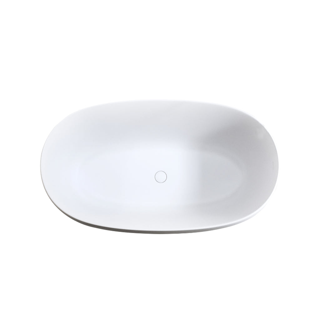 LILYA 47'' Independent Solid Surface Resin Stone Bathtub