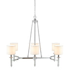6-Light Chandelier With Fabric Drum Shades