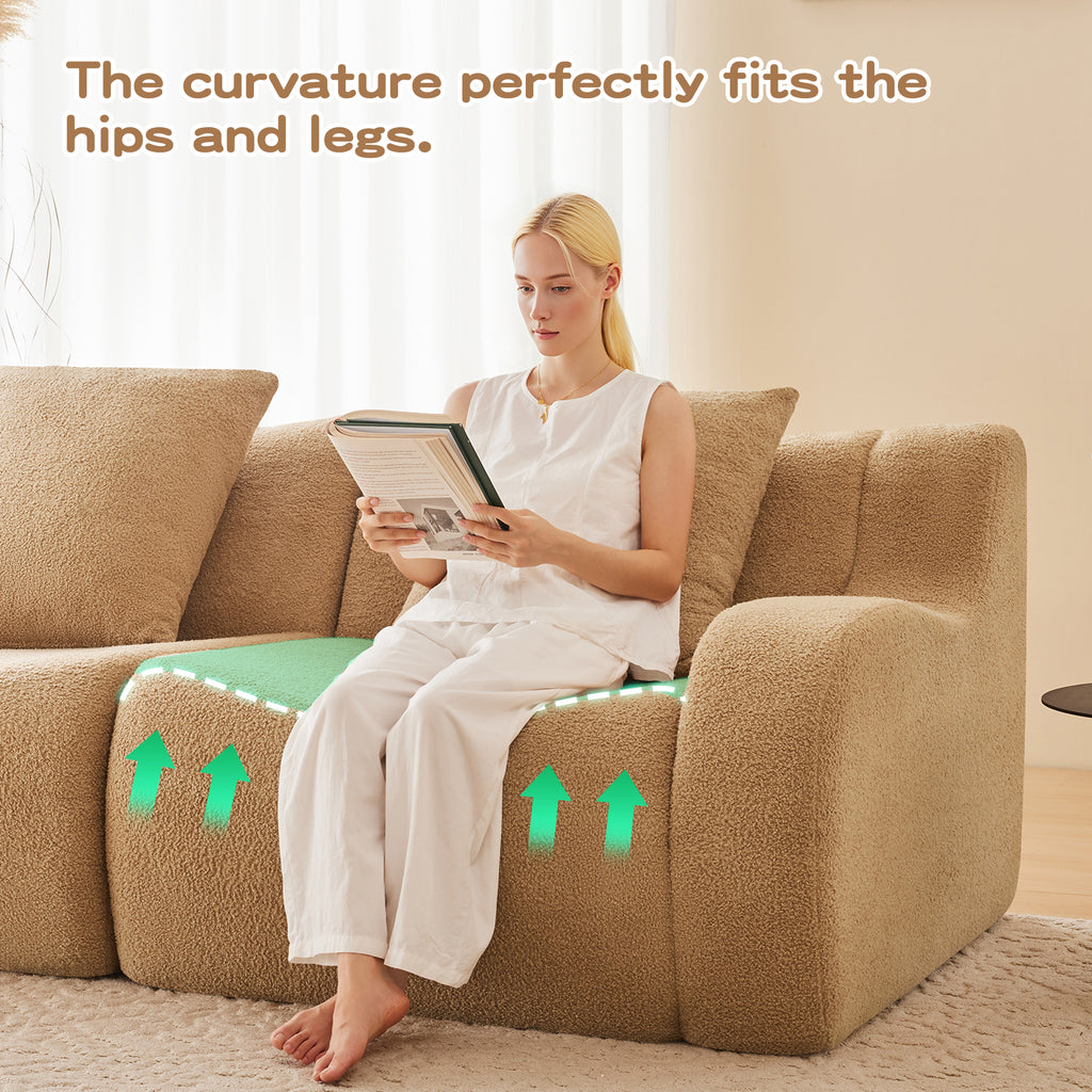 Soft Teddy Fabric Boneless Sofa
