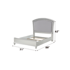 Maverick Fabric & Platinum Finish Queen Bed