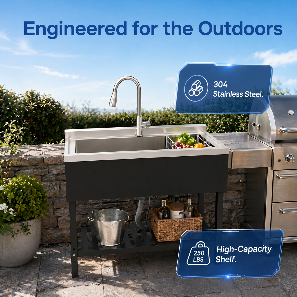 Freestanding Stainless Steel Utility Sink