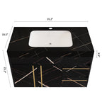 35.2 in Floating Bathroom Vanity with Sink and Faux Marble Top