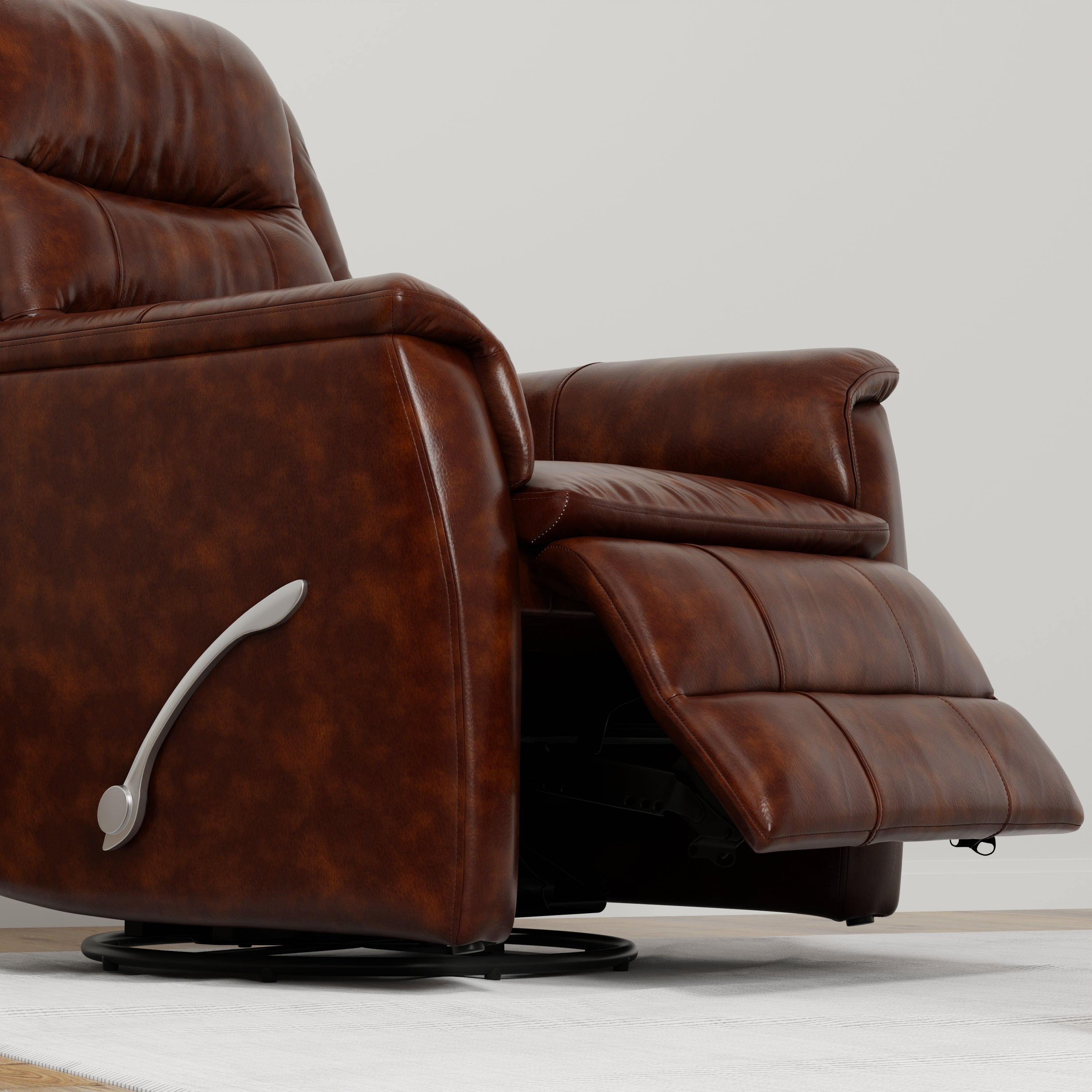 Global Home Swivel Recliner with Manual Footrest in Brazil