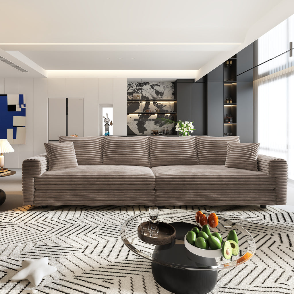 102.4" Plush Corduroy 4-Seat Sofa