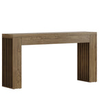 59" Farmhouse Console Table with Vertical Slat Legs