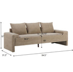 Algora 84.5 in. Modern Upholstered Velvet Sofa, Moss