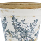 7.1" Ceramic Planter with Floral Pattern, Set of 2