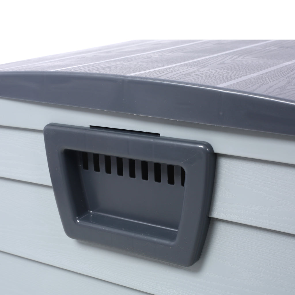 75 Gallon Resin Deck Box with Wheels for Outdoor Storage