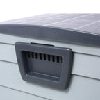 75 Gallon Resin Deck Box with Wheels for Outdoor Storage