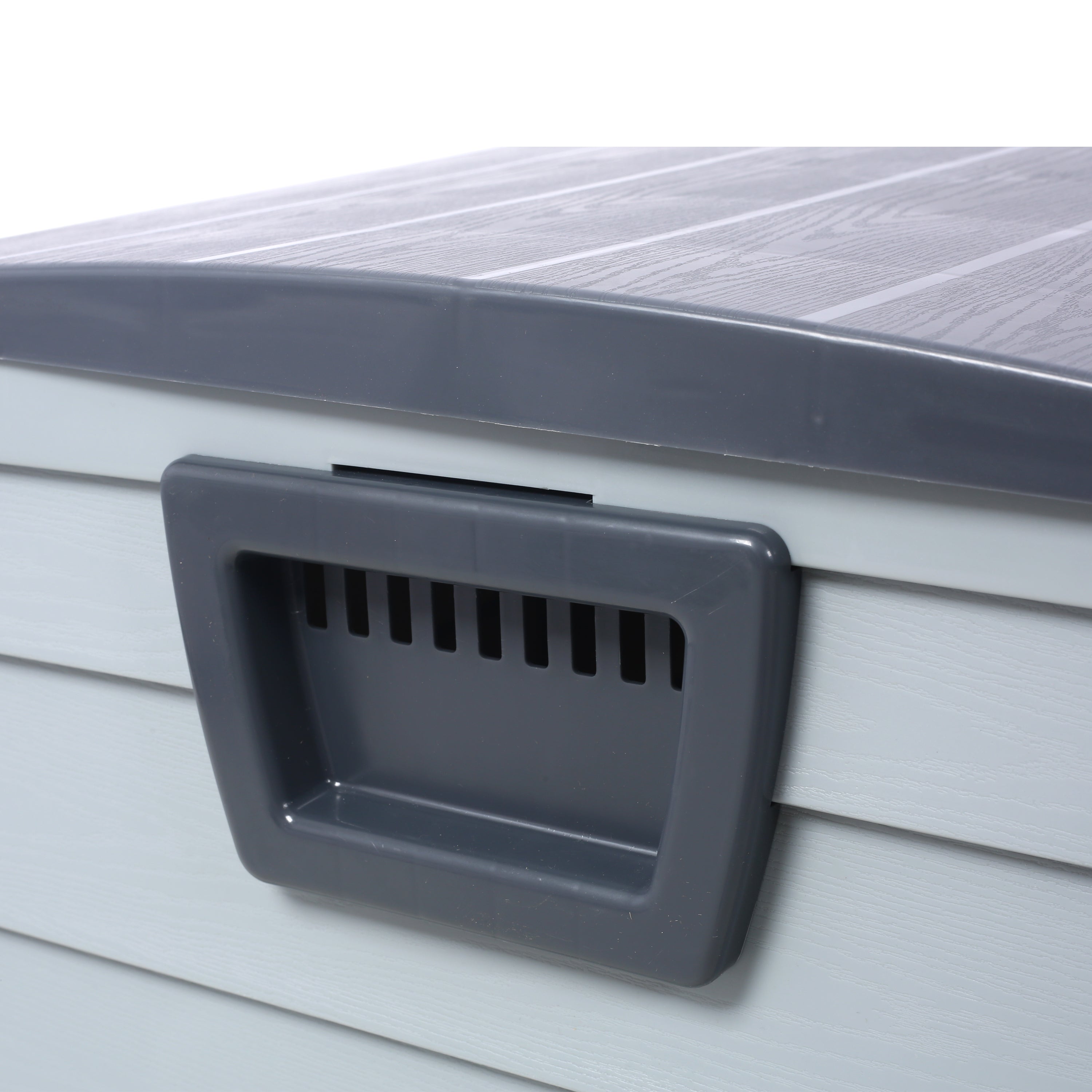 75 Gallon Resin Deck Box with Wheels for Outdoor Storage
