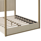 Queen Size Upholstery Canopy Platform Bed with Headboard