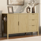 U-Style Modern Wave-Pattern Sideboard with 3 Drawers