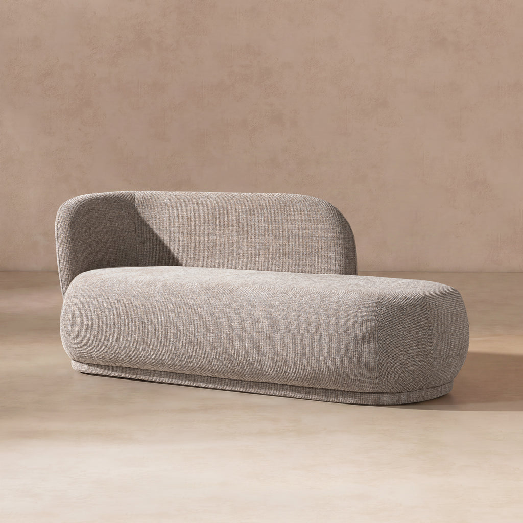 Aire 75" RAF Modern Rounded Chaise Lounge, Stone