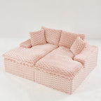 Pink Turtle Velvet Double Chaise Lounge