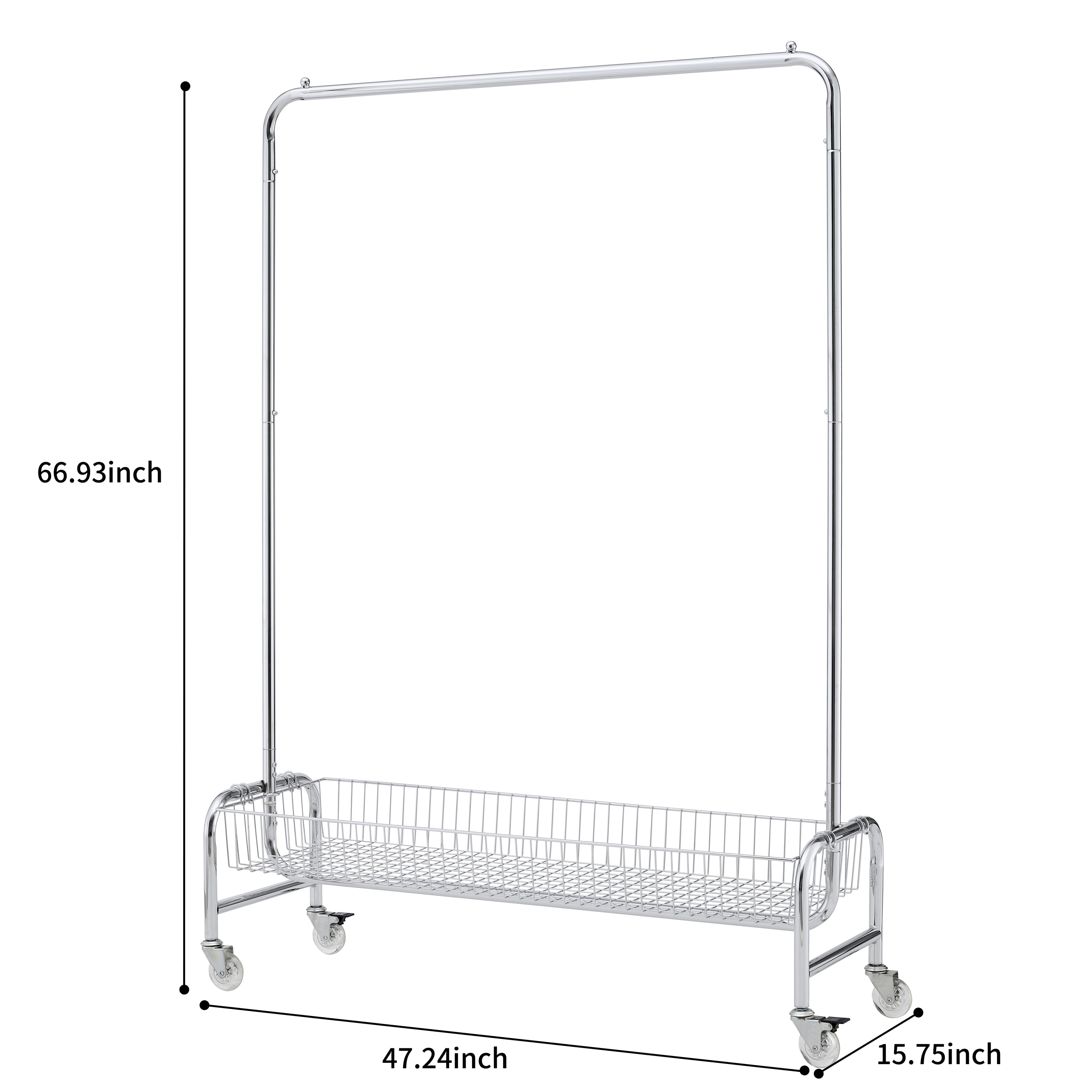 Garment Rack with Basket on Wheels