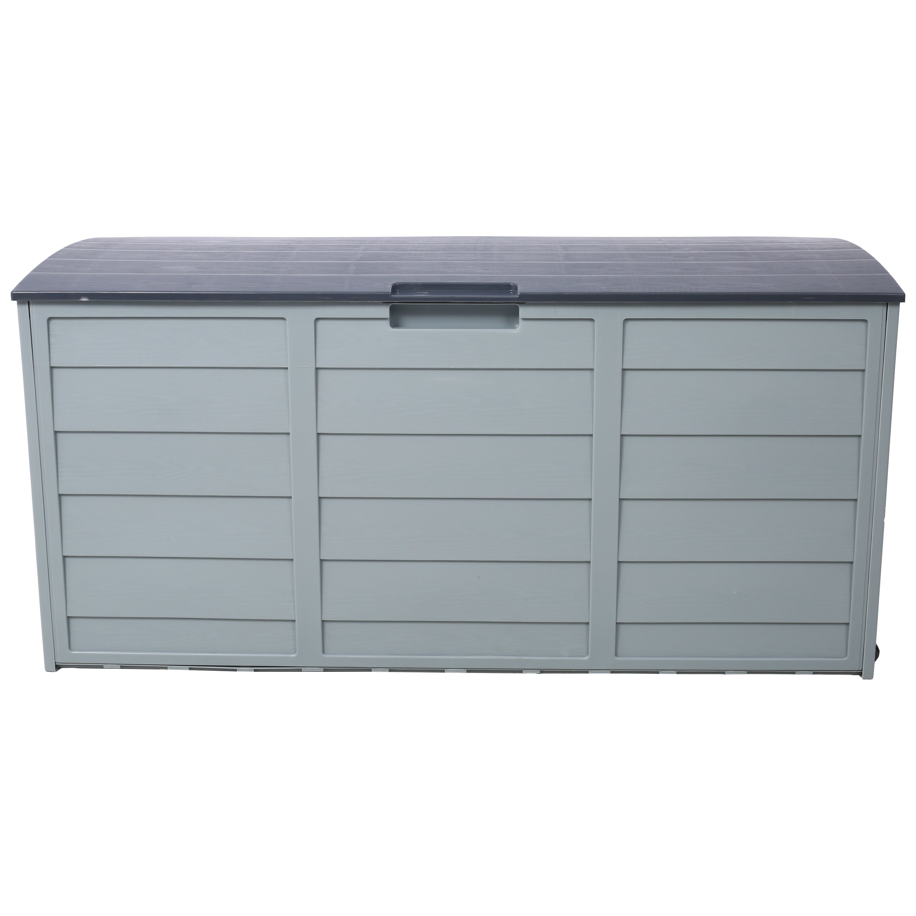 75 Gallon Resin Deck Box with Wheels for Outdoor Storage