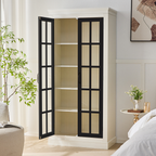 71.2'' Freestanding Glass Door Pantry