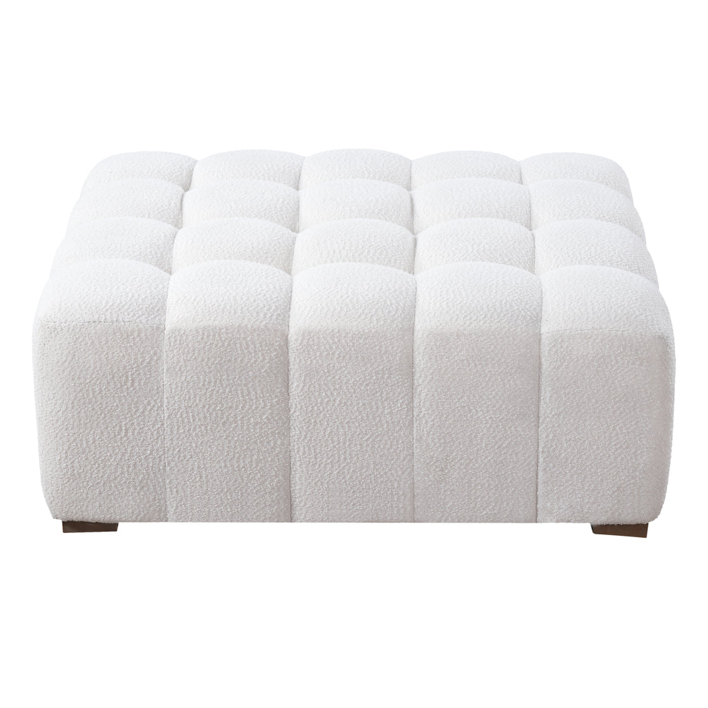White Boucle Multipurpose Ottoman