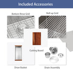 30 Farmhouse Sink Workstation - Stainless Steel Kitchen Sink