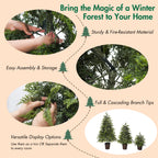 3-Piece Pre-Lit Christmas Tree Set with Warm Lights