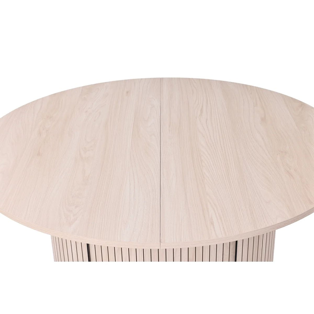 47"-63" Extendable Round Dining Table for 4-8 People, Modern Drop Leaf Dining Table with Hidden Storage Base, Wooden pedestal Kitchen Table for Small Spaces, Dining Room