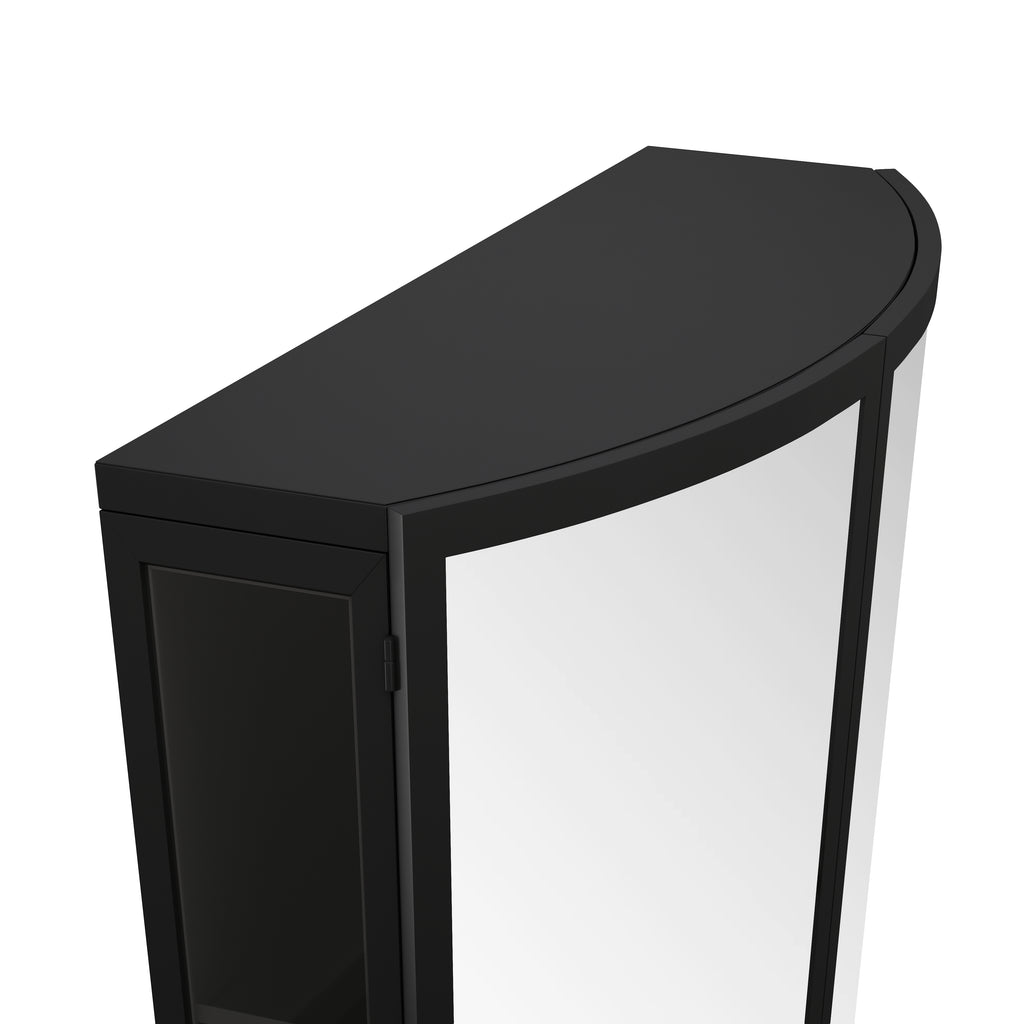 23.62" Modern Arched Glass Double-Door Wardrobe