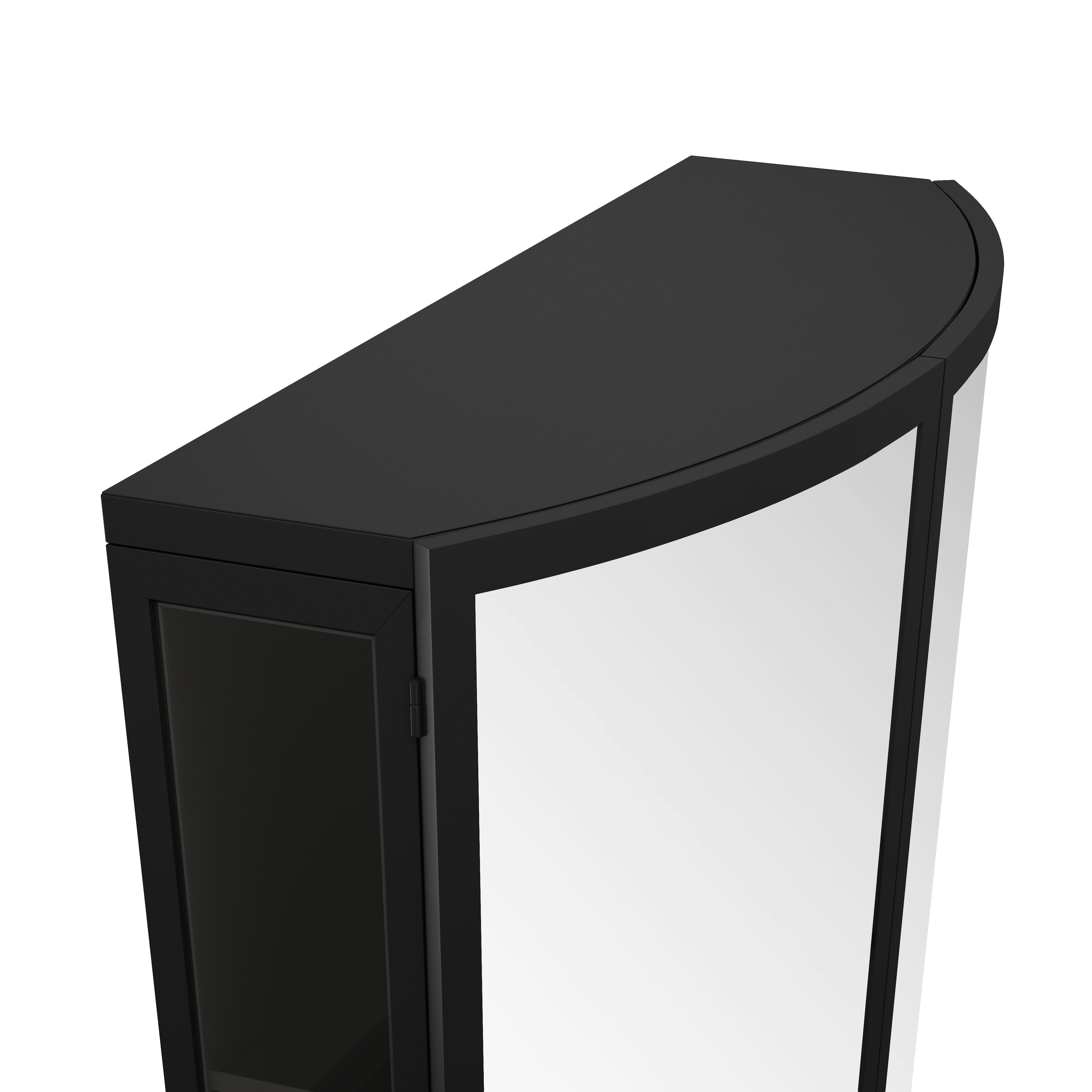 23.62" Modern Arched Glass Double-Door Wardrobe