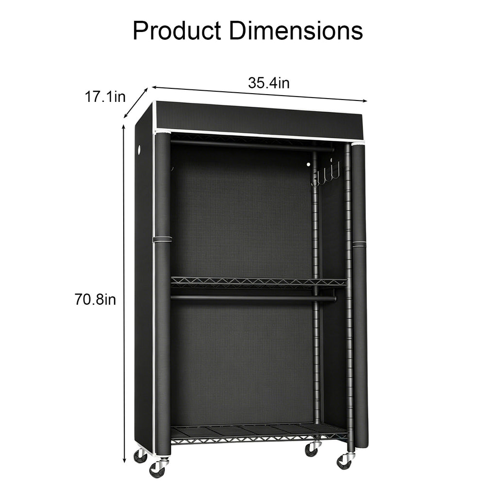 Freestanding Garment Rack with Dust Cover