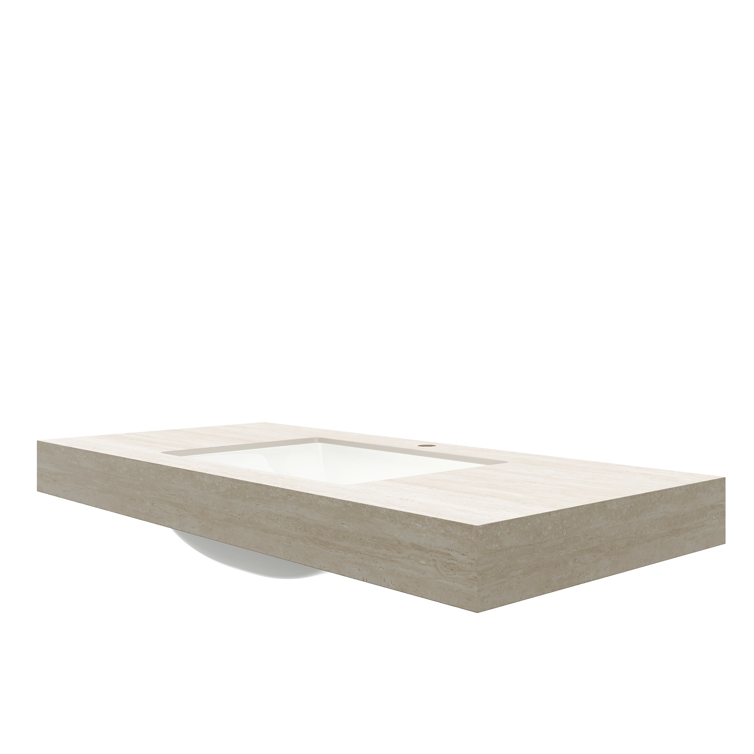 48" MURI Roma Travertine-Pattern Countertop and Undermount Basin