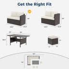 7 Piece Outdoor Wicker Patio Furniture Set