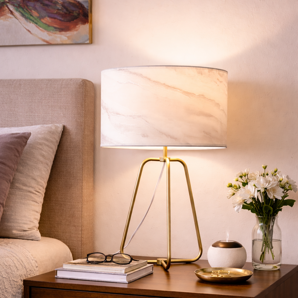 Modern Marble Lampshade Desk Lamp