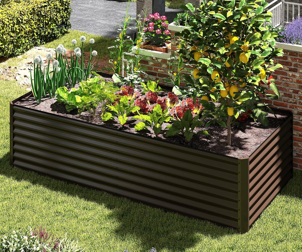 6x3x2ft Galvanized Raised Garden Bed