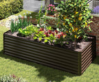 6x3x2ft Galvanized Raised Garden Bed