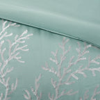 Oversized Cotton Jacquard Comforter Set Aqua Cal King