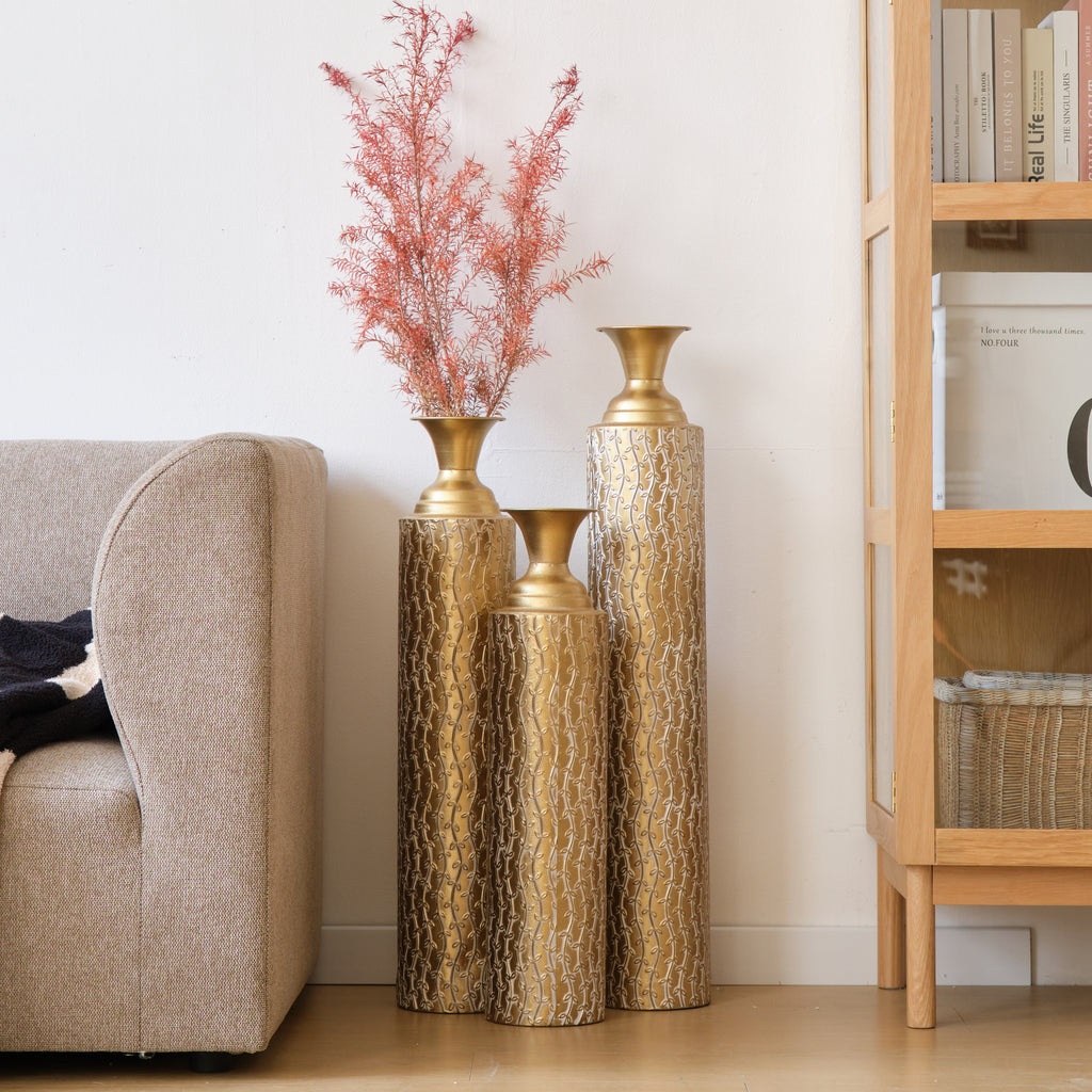 Metal Decorative Vases Set of 3