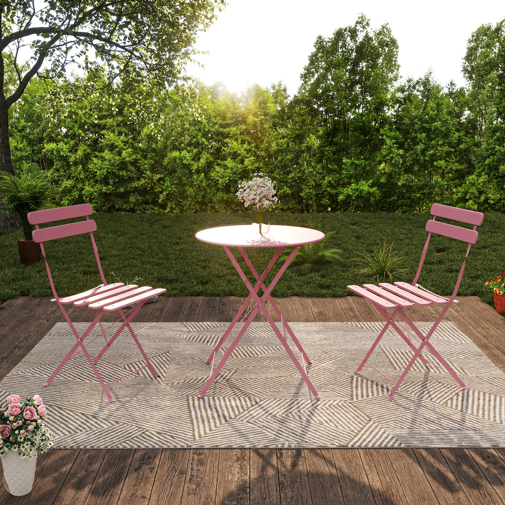 3 Piece Bistro Table and Chairs Set