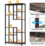 69.2" 6-Tier Rustic Brown Industrial Etagere Bookcase