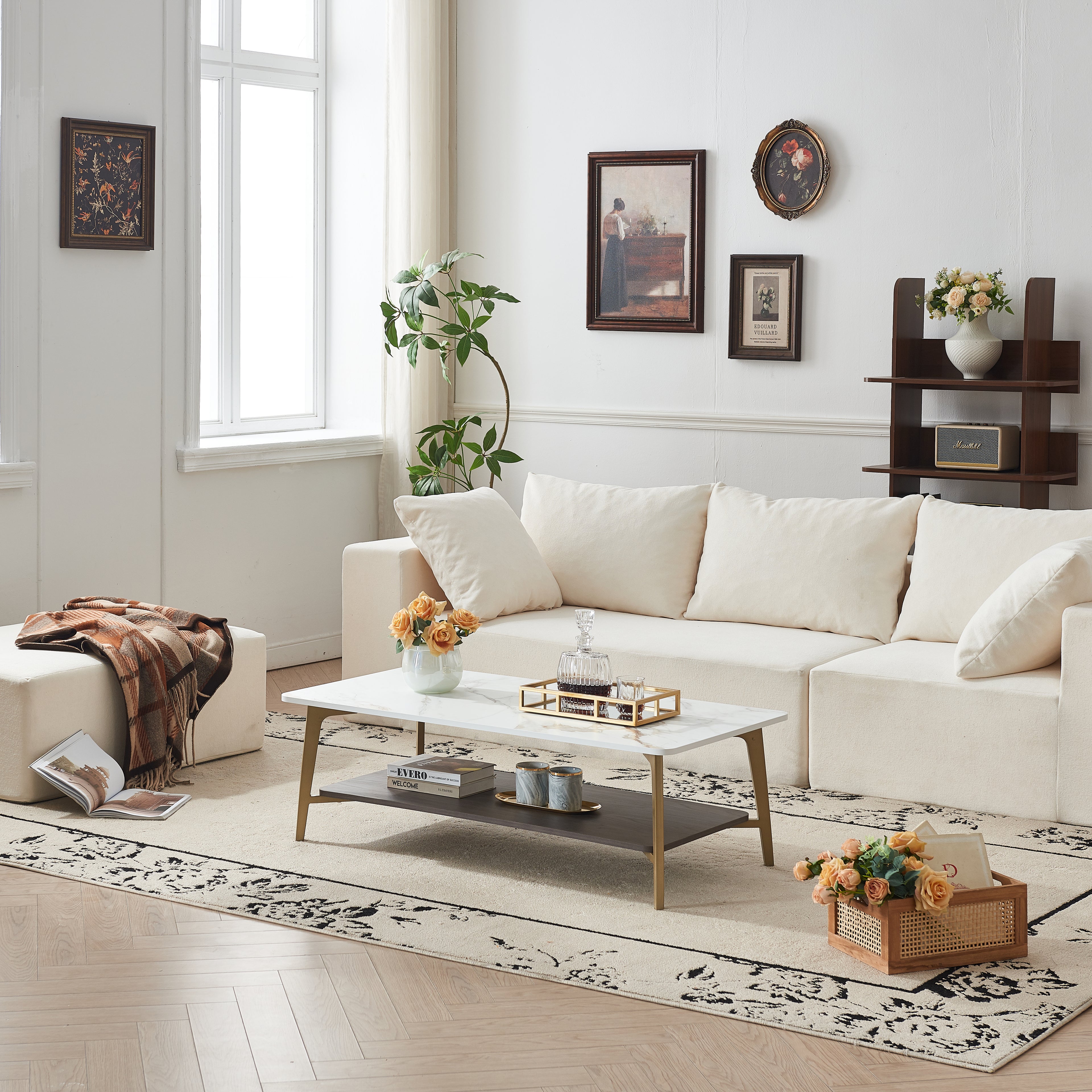 Coffee Table Rectangular Center Table for Living Room