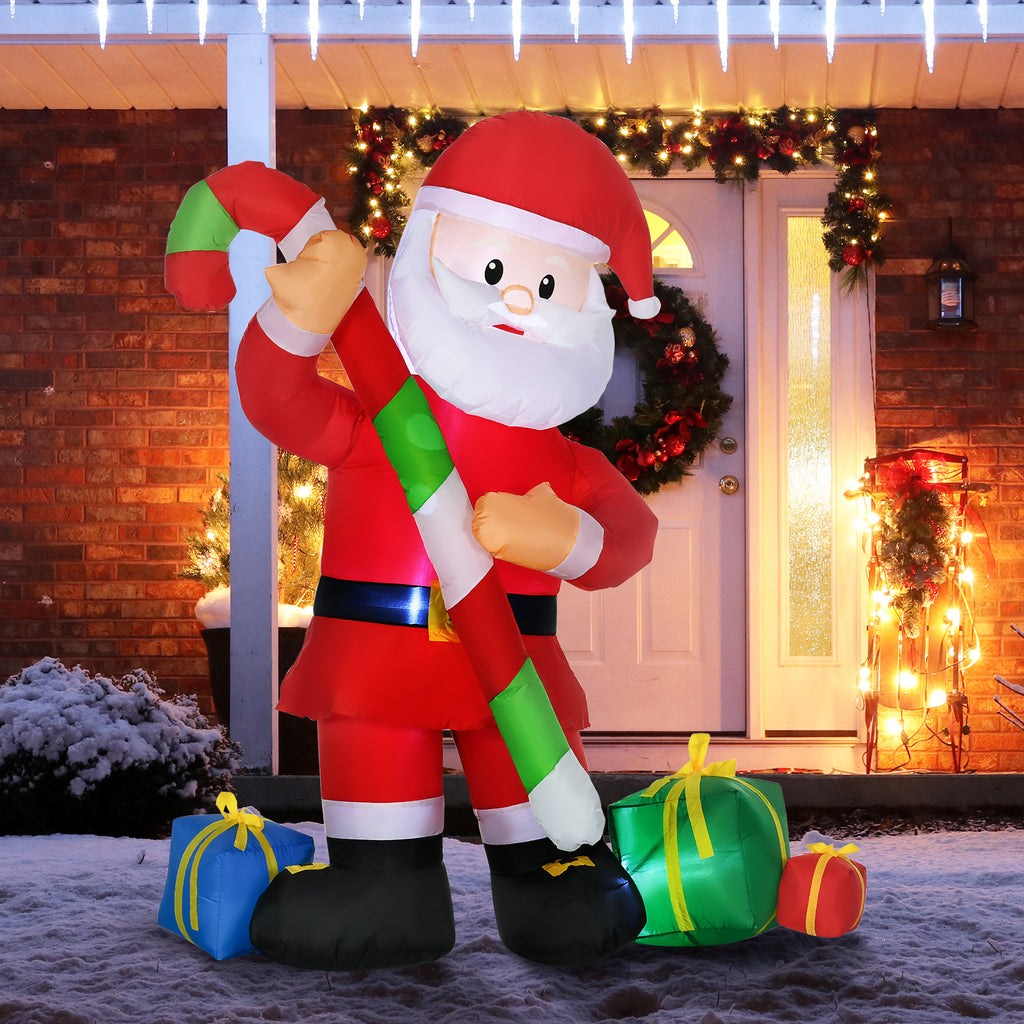 HOMCOM 6ft Christmas Inflatables Santa Claus Decoration
