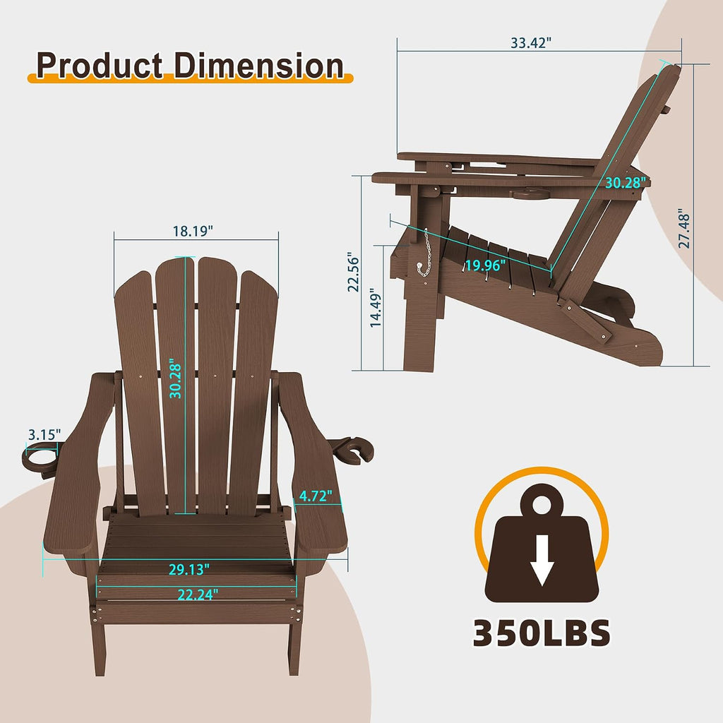 Adjustable HDPE Adirondack Chairs Set of 2