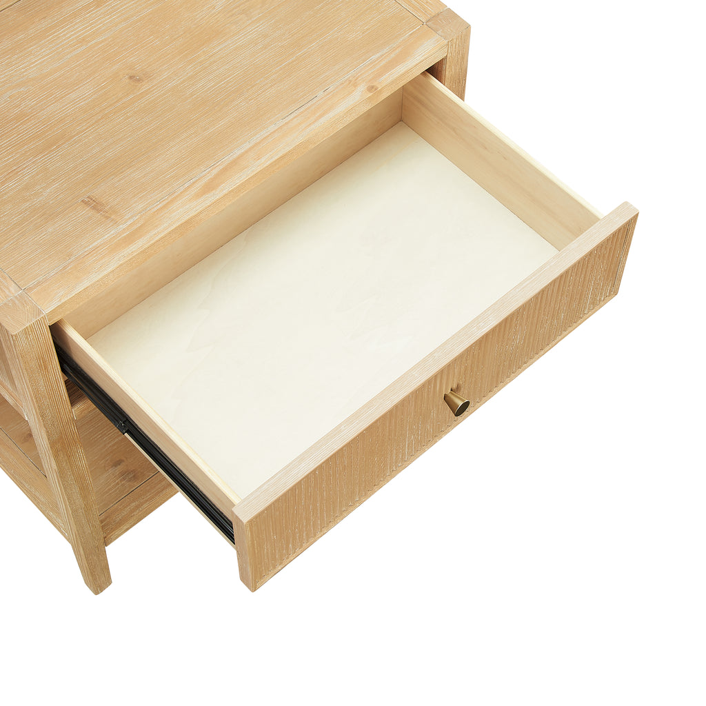 Fleur Natural 1-Drawer Nightstand